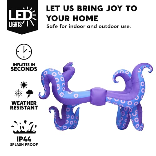 Inflatable Halloween Car Decor with Octopus Tentacles & LEDs for Outdoor Trunk or Treat