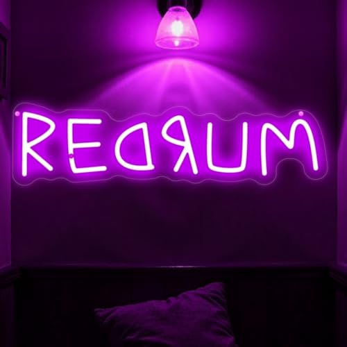 Redrum Neon Sign Gothic Wall Decor Game Room Purple 16.5x4.3 Inches - Variation of THIS listing