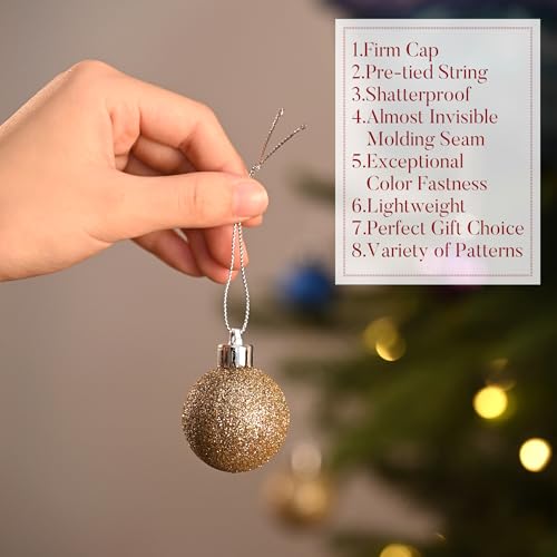 Christmas Ornament Set 24pcs Shatterproof Ball Decorations - Blue Purple Green