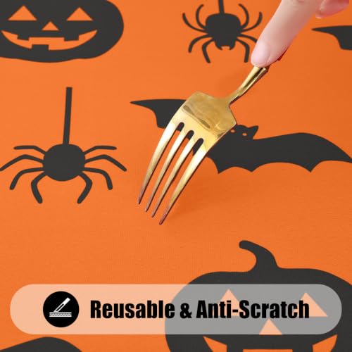 8FT Waterproof Fitted Tablecloth for Halloween Parties 30x96 Turmeric