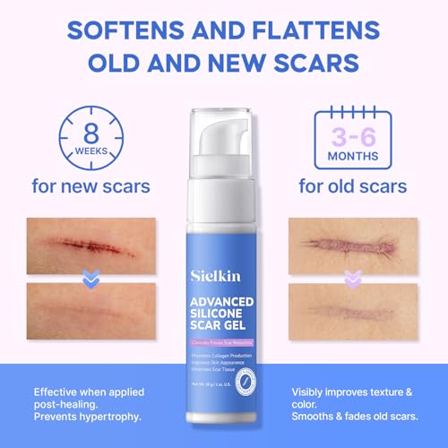 Medical Grade Silicone Scar Gel for Old & New Scars - Fade & Flatten, 30g with 2 Sheets