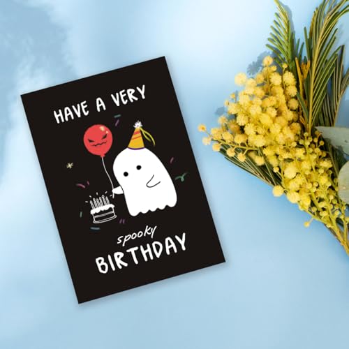 Funny Haunted Ghost Birthday Card for Him Her - Variation #5