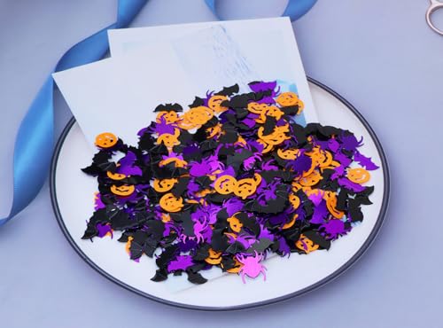 Halloween Confetti Decorations - Spiders, Bats & Pumpkins Table Scatter Set