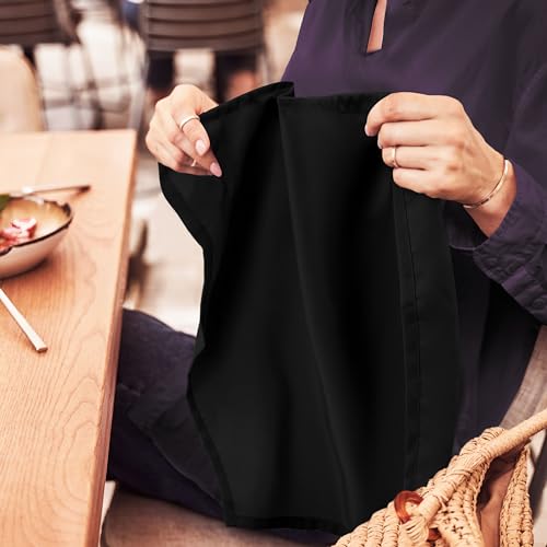 Black Cloth Napkins 17x17 Inches Set of 60 - Durable Polyester Dinner Napkins