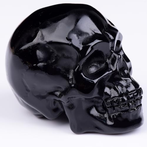 Black Obsidian Crystal Skull Decor 2 Inch Hand-Carved Spiritual Gift