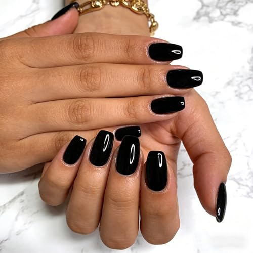 Black Gel Nail Polish 15ml - Long-Lasting, High Shine, Salon Quality