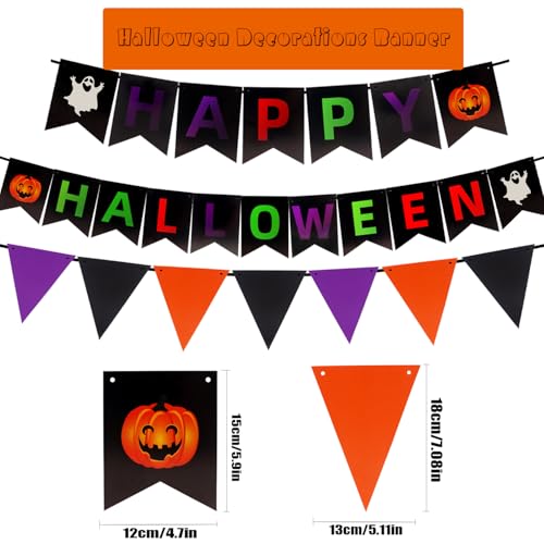 Halloween Party Decorations Set with Banners Swirls Honeycomb Balls - Indoor Outdoor