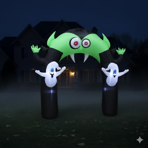 8 FT Halloween Inflatable Vampire Monster Archway with LED Lights