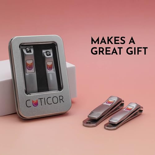 Stainless Steel Nail Clipper Set for Thick Nails with Travel Tin - Durable & Ergonomic