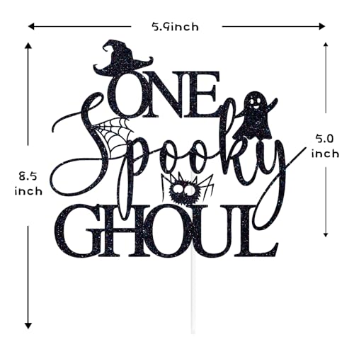 Halloween & First Birthday Spooky Ghoul Cake Topper - Glitter Ghost Decor, 6 Inch