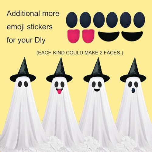 2-Pack Halloween Ghost Decorations with Lights & Remote Control - Outdoor Spooky Yard Decor