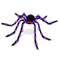 Giant Halloween Light Up Spider - Purple Glowing Hairy 6.6 FT Decoration with LED Eyes