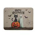 Halloween Black Cat Dish Drying Mat 18x24 Inch - Ghost Pumpkin Spiderweb Pattern