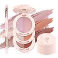 Mini Eyeshadow Palette - 6 Neutral Shades with Cool Mauve + Brush - Color Nymph