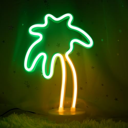 Palm Tree Neon Sign - Green LED Neon Lights for Home Decor - Variation: Palm Tree