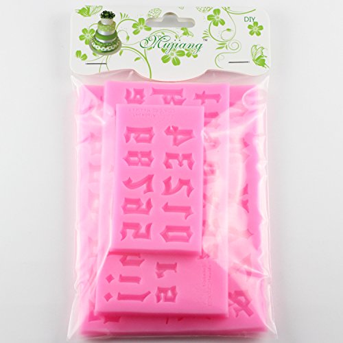 Gothic Letter Number Silicone Mold Set of 6 - Cake Decorating & Craft Molds