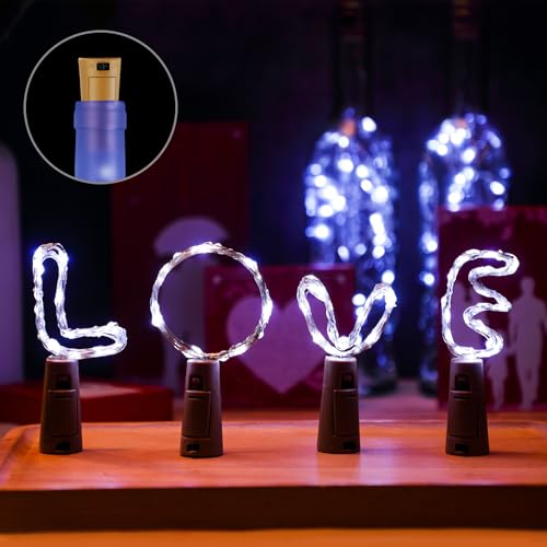 Frosted Wine Bottle Lights Set - 12 x 375ml Cork Fairy Lights with 30 LEDs