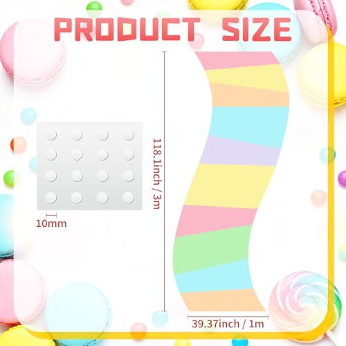 Candy Themed Floor Runner - Pastel Style Macaron Candy Party Decor, 118 x 39 inches