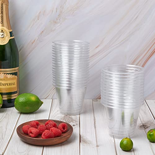 600 Pack 9oz Clear Disposable Plastic Cups - Reusable Tumblers for Parties
