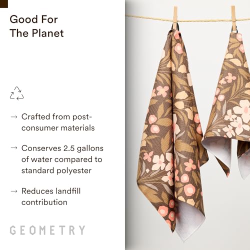 Geometry Fall Vibes Kitchen Towels Set - 18x30 Inch Microfiber Dish Cloths - 2 Pack