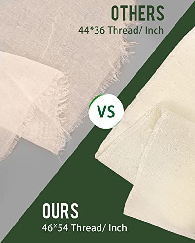 Reusable Cheesecloth Set - Grade 100, 5 Pieces 20x20 Inches for Straining & Canning