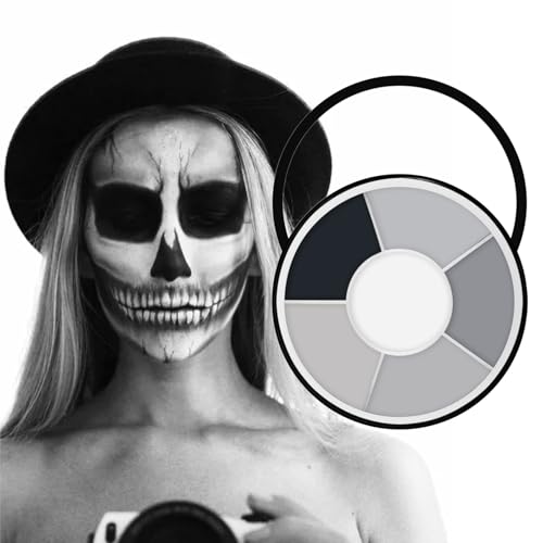 Grey Face Paint Palette - 6 Colors SFX Makeup for Halloween & Cosplay - Waterproof & Washable