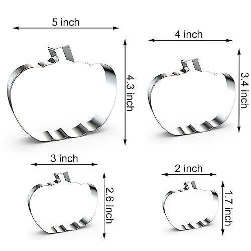 Pumpkin Cookie Cutter Set - Halloween & Fall Decor, 4 Stainless Steel Shapes, Variations of THIS listing