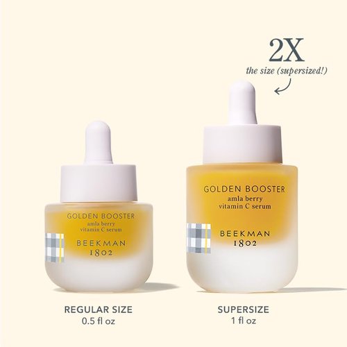 Beekman 1802 Golden Booster Amla Berry Face Serum – Plant-Based Vitamin C Alternative – Brightening & Tone-Evening Serum – Helps Reduce the Look of Dark Spots – Sensitive Skin Safe – 1 fl oz