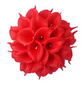 Artificial Calla Lily Flowers Set - Red, 20 Stems, Real Touch, 14 Inches