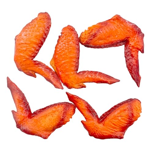 Fake Food Chicken Legs & Wings Set - 5 Lifelike Kitchen Decor & Props - Chicken Wings Variation