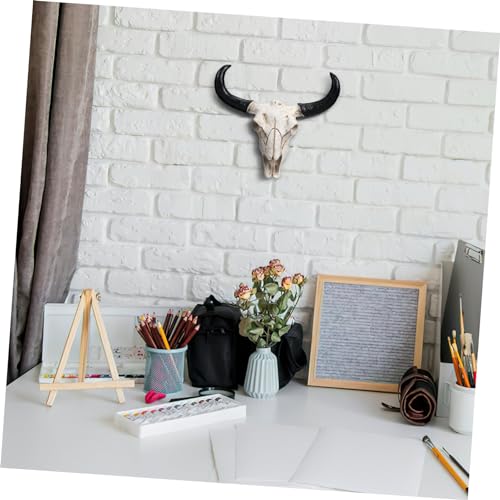 Cow Skull Wall Decor - Resin Horns and Skull Mount for Home Interior