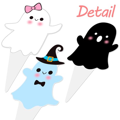 Halloween Ghost Cupcake Toppers 48PCS | Baby Shower & Party Decorations