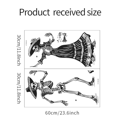 Halloween Skeleton Wall Stickers Decals - Spooky Haunted House Decor