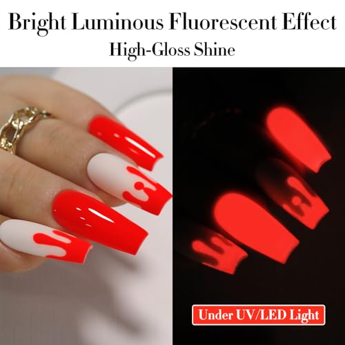Gel Nail Polish 15ML - Neon Red - Same Color, Soak Off, Long-lasting Manicure