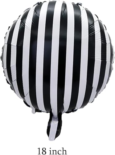12pcs Halloween Foil Balloons Skull & Black White Striped Party Decorations
