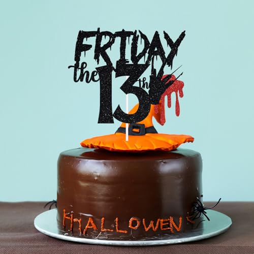 Halloween Themed 13th Birthday Cake Topper - Spooky Friday Vampire Zombie Decoration
