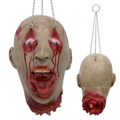 Halloween Bloody Severed Head Prop - Zombie Head Decoration for Haunted Houses, Party, Variation 02