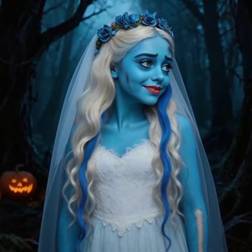 Halloween Makeup Kit for Corpse Bride Costume Women Girls - Light Blue & Accessories - Variation C