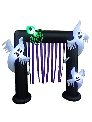 Halloween Party Decorations Bundle - Inflatable Monster Hand & Ghost Archway with LED Lights