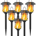 Solar Flame Torch Lights Outdoor - Warm White Flickering Garden Lanterns, Waterproof, Hanging & Stake Options