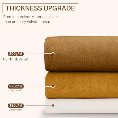 Autumn Series Burnt Orange Thermal Velvet Curtains - 62W x 90L, Pack of 2