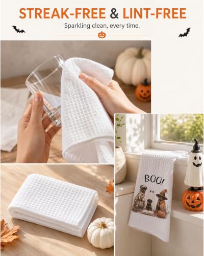 Halloween Dog Kitchen Towel - Rottweiler Gift for Fall Decor