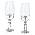 Gothic Skeleton Skull Wine Glass - Bone Hand Chalice with Clear Glass - 2 Pack - Variation 2C