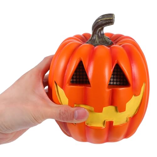 Lighted Halloween Jack-O'-Lantern Decor - 6.3 Inch Resin Tabletop Accent