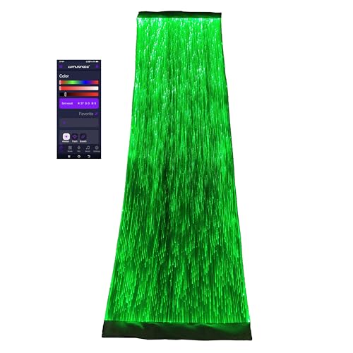 LED Fiber Optic Light Up Coffee Table Runner - White Fabric for Party & Holiday Decor