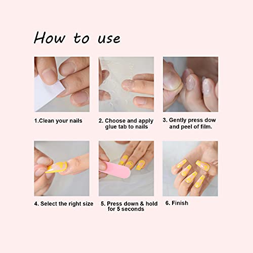 Classic Black French Short Square Round Fake Nails - Full Cover Glossy Nude Set with Adhesive Tabs