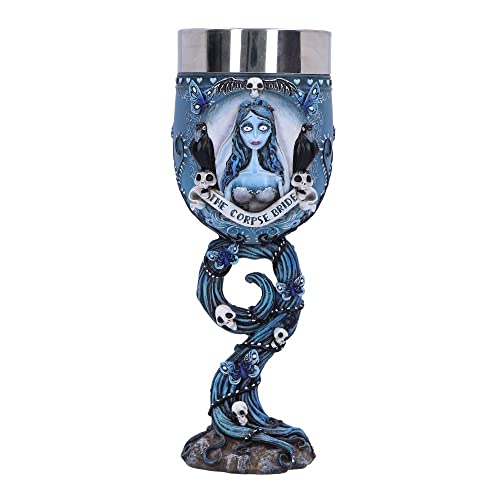 Gothic Corpse Bride Emily Goblet - Blue Variant, Tim Burton Collectible, 20.6cm