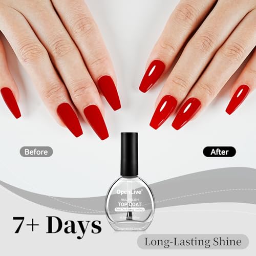 OpenLive Top Coat Nail Polish 16.5ml Clear High Gloss Shine - Variation of THIS listing