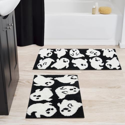 Ghost Halloween Bathroom Runner Rug 18x45 Inches Non Slip Microfiber Decor