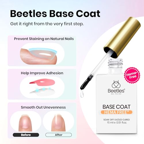 Hema-Free Gel Top and Base Coat Set - Long-Lasting Nail Protection 15ml